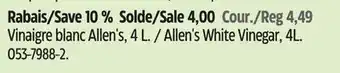 Canadian Tire Allen's White Vinegar offer