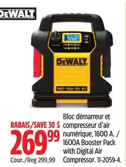 Canadian Tire Dewalt 1600A Booster Pack with Digital Air Compressor offer