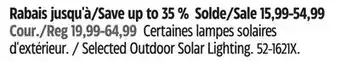 Canadian Tire Noma Selected Outdoor Solar Lighting offer