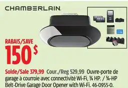 Canadian Tire Chamberlain 3⁄4-HP Belt-Drive Garage Door Opener with Wi-Fi offer