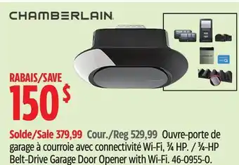 Canadian Tire Chamberlain 3⁄4-HP Belt-Drive Garage Door Opener with Wi-Fi offer