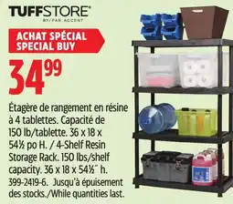 Canadian Tire TuffStore 4-Shelf Resin Storage Rack offer