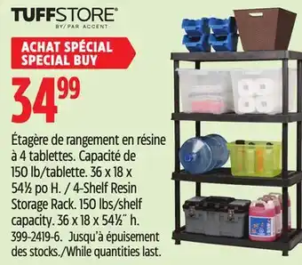 Canadian Tire TuffStore 4-Shelf Resin Storage Rack offer