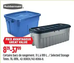 Canadian Tire Rubbermaid Selected Storage Totes offer