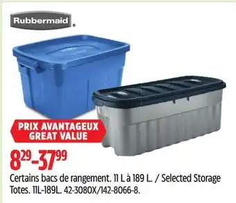 Canadian Tire Rubbermaid Selected Storage Totes offer