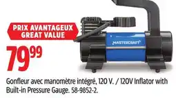 Canadian Tire Mastercraft 120V Inflator with Built-in Pressure Gauge offer