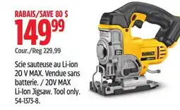 Canadian Tire Dewalt 20V MAX Li-Ion Jigsaw offer