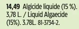 Canadian Tire Aquarius Liquid Algaecide (15%) offer
