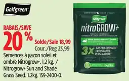 Canadian Tire Golfgreen Nitrogrow+ Sun and Shade Grass Seed offer