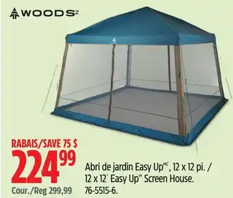 Canadian Tire Woods 12 x 12´ Easy Up Screen House offer