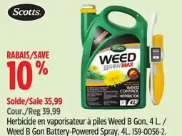 Canadian Tire Scotts Weed B Gon Battery-Powered Spray offer