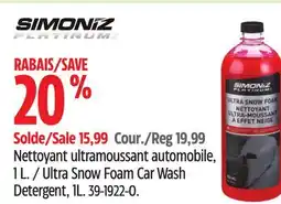 Canadian Tire Simoniz Ultra Snow Foam Car Wash Detergent, 1L offer