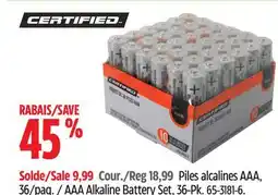 Canadian Tire AAA Alkaline Battery Set offer