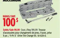 Canadian Tire MAXIMUM 9-Pc 1⁄2˝-Drive Tire Change Kit offer