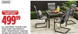 Canadian Tire CANVAS Minden Dining Set 4 sling chairs and table Rust-resistant frame offer