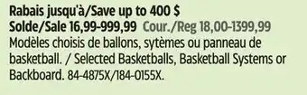 Canadian Tire Selected Basketballs, Basketball Systems or Backboard offer