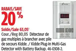Canadian Tire Kidde Plug-In Multi-Gas Detector with Battery Backup offer