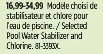 Canadian Tire Aquarius Selected Pool Water Stabilizer and Chlorine offer