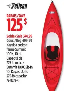 Canadian Tire Pelican Summit 100X Sit-In 10´ Kayak offer