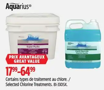 Canadian Tire Aquarius Selected Chlorine Treatments offer