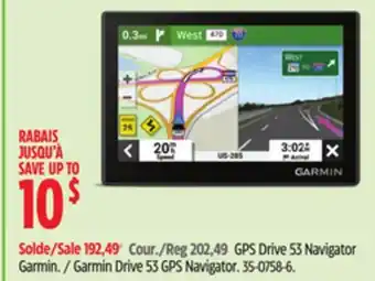 Canadian Tire Garmin Drive 53 GPS Navigator offer