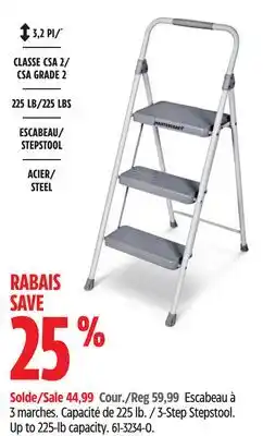 Canadian Tire Mastercraft -Step Stepstool. Up to 225-lb capacity offer