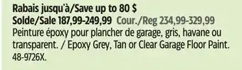 Canadian Tire Epoxy Grey, Tan or Clear Garage Floor Paint offer