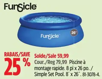 Canadian Tire Funsicle Simple Set Pool offer