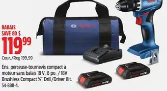 Canadian Tire Bosch 18V Brushless Compact 1⁄2˝ Drill/Driver Kit offer