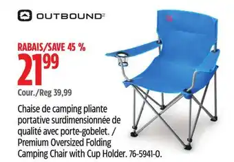 Canadian Tire Outbound Premium Oversized Folding Camping Chair with Cup Holder offer