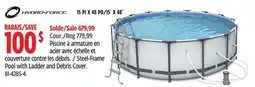 Canadian Tire Hydro-force Steel-Frame Pool with Ladder and Debris Cover offer