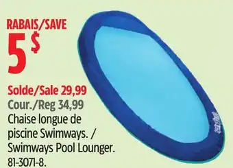 Canadian Tire Swimways Pool Lounger offer