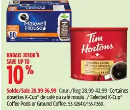 Canadian Tire Selected K-Cup Coffee Pods or Ground Coffee offer