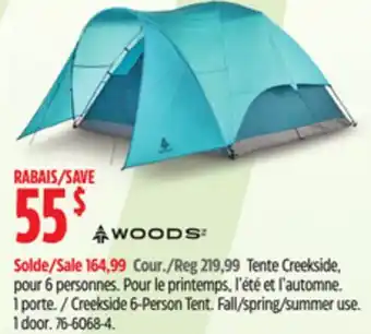 Canadian Tire Creekside 6-Person Tent. Fall/spring/summer use. 1 door offer
