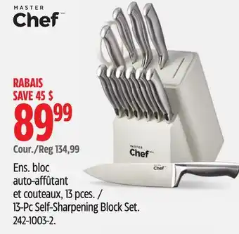 Canadian Tire Master Chef 13-Pc Self-Sharpening Block Set offer