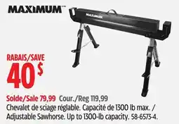 Canadian Tire MAXIMUM Adjustable Sawhorse offer