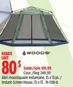 Canadian Tire Coleman Instant Screen House, 15 x 13´ offer