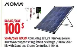 Canadian Tire NOMA 100W Solar Kit with Stand and Charge Controller offer