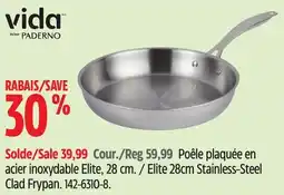 Canadian Tire vida by paderno Elite 28cm Stainless-Steel Clad Frypan offer