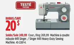 Canadian Tire Singer 4411 Heavy-Duty Sewing Machine offer