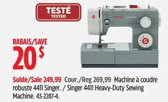 Canadian Tire Singer 4411 Heavy-Duty Sewing Machine offer