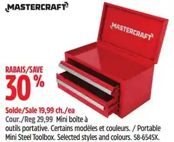 Canadian Tire Mastercraft Portable Mini Steel Toolbox offer