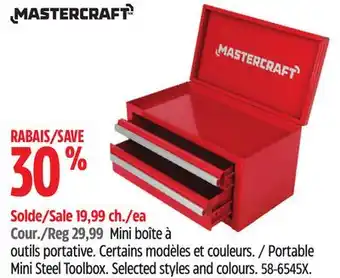 Canadian Tire Mastercraft Portable Mini Steel Toolbox offer