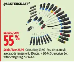 Canadian Tire Mastercraft 80-Pc Screwdriver Set with Storage Bag offer