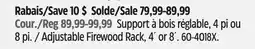 Canadian Tire Yardworks Adjustable Firewood Rack, 4´ or 8 offer