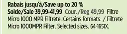 Canadian Tire 3M Micro 1000MPR Filter offer