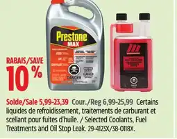 Canadian Tire Prestone Selected Coolants, Fuel Treatments and Oil Stop Leak offer