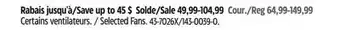 Canadian Tire NOMA Selected Fans offer