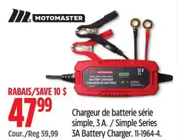 Canadian Tire Motomaster Simple Series 3A Battery Charger offer