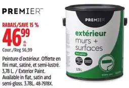 Canadian Tire Premier Exterior Paint. Available in flat, satin and semi-gloss offer
